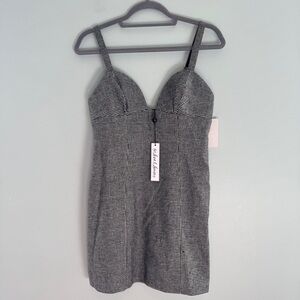For Love & Lemons Bianca Houndstooth Mini Dress NWT